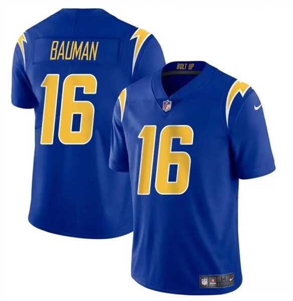 Men & Women & Youth Los Angeles Chargers #16 Casey Bauman Royal 2024 Vapor Limited Stitched Jersey,We sell and wholesale Men & Women & Youth Los Angeles Chargers #16 Casey Bauman Royal 2024 Vapor Limited Stitched Jersey on line form chian!